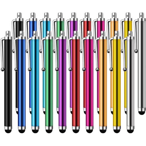 NAERYUTYI-20 Pièces Stylet Stylo,Stylet Tablette Universels Capacitifs Pour Écran Tactile Pour Samsung Galaxy Mi Et Tous Téléphone Tablet Avec Écran Tactile Capacitif,Plusieurs Couleurs