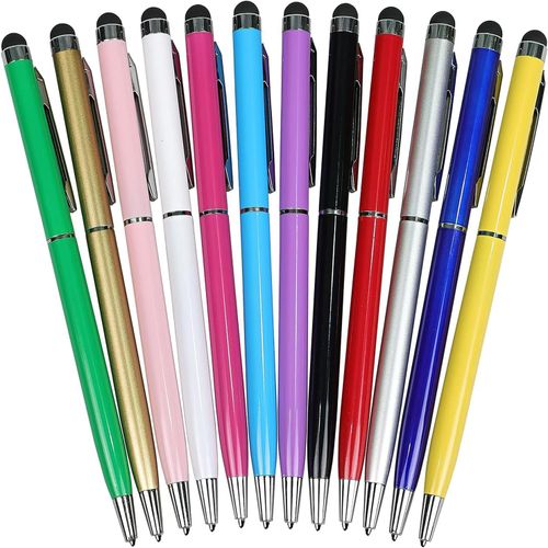 Kalanka-Stylo Stylet 12 Couleurs Mixtes 2 En 1 Pour Tablette Iphone, Ipad, Android Phone Et Tous Les Appareils À Écran Tactile