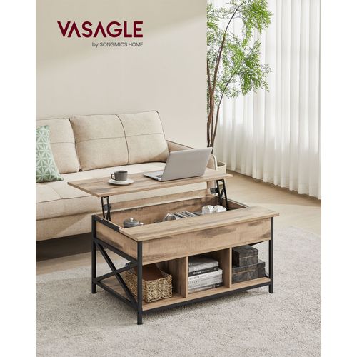 Table Basse Avec Plateau Relevable Effet Bois Marron Chêne