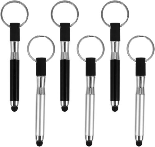 6 Pièces 2 en 1 Stylet Tactile mini stylo à bille Stylet Tablette Stylets Universels Capacitifs Stylets Universels Capacitifs 3 en 1 Stylet pour téléphones portables, tablettes