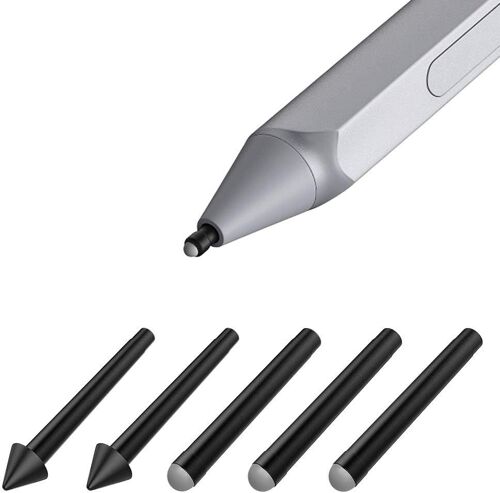Pointes de Stylet Surface, Lot de 5 Surface Pointes Mine e Remplacement pour Stylet Surface en Caoutchouc pour Surface Pro 2017 Pen (Modèle 1776), Surface Pro 4 Pen, 3HB + 22H - Noir