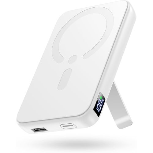 Batterie Externe Magnétique - 12000mah Sans Fil Power Bank - Blanc