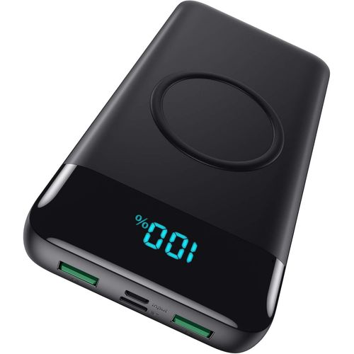 Batterie Externe Sans Fil 26800mah, Usb C Power Bank Induction À Charge Rapide 25w Pd3.0 & Qc4.0 Chargeur Portable Wireless Avec 4 Sorties, Écran Lcd Batterie Portable Pour Iphone Samsung Huawei Etc.