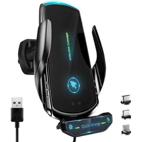 15w Qi Chargeur Induction Voiture[Induction Infrarouge] Compatible Avec Toutes Les Bouches D'aération, Pare-Brise Et Tableaux De Bord De Smartphone (Avec Chargeur De Voiture Qc3.0)¿¿