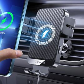 Chargeur De Voiture Sans Fil 15W Charge Rapide Avec Clip D'aération, Pour IPhone 13 Pro Max, IPhone 12 Pro Max Mini - Téléphonie