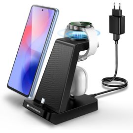 3 In 1 Charging Station For Samsung, Charger For A16/A15/A05s/A25/S24 Series, Wireless Charger For Galaxy Watch 7/6/5 Pro, Charging Stand For Galaxy Buds And Devices With Type-C Plugs