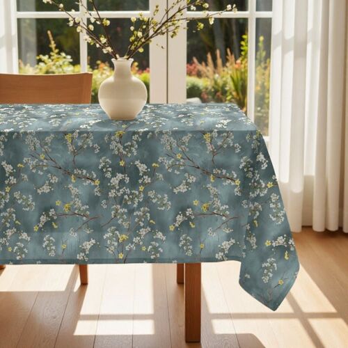 Nappe Anti-Taches 100% Coton Bleu 155x155 Cm