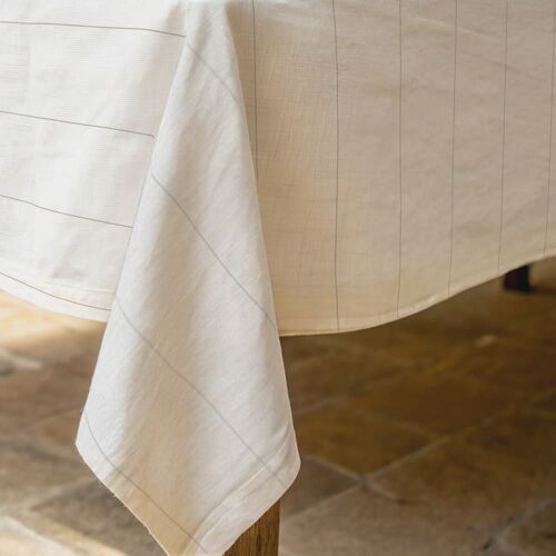 Nappe Anti-Taches 100% Coton Beige 300x155 Cm
