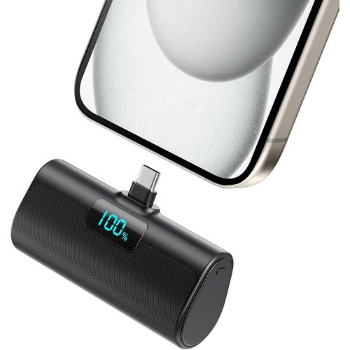External Battery For Iphone 16/15 Series, 5200 Mah Usb C Power Bank, Fast Charging, Ultra-Compact And Lightweight Portable Battery Lcd Screen Portable Charger For Iphone 16/15/15 Pro Samsung Etc.