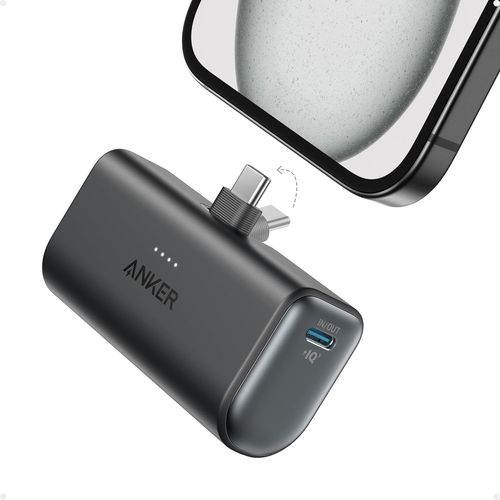 Asfasfq-Batterie Externe Nano 5000 Mah 22,5 W, Connecteur Usb-C Pliable Intégré, Compatible Avec Iphone 16 Pro Max/15/14, Samsung S22/23, Note20/10, Huawei, Ipad Pro/Air, Airpods Et Plus Encore (Noir