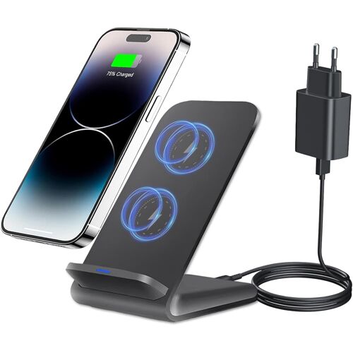 JGD-Chargeur Induction 15W Chargeur sans Fil Charge Rapide pour iPhone 11 12 13 14 15 16 17 Pro Max Plus, pour Samsung Galaxy S25 Ultra S24 FE S23 S22 S21 Google Pixel 10 Pro 9 8 a 7 a (Adaptateur In