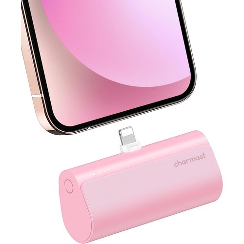 Mini Batterie Externe Pour Iphone 20w Power Bank Charge Rapide Batterie Portable 5000mah Compatible Avec Iphone 14 11 12 13 8 7 X 6 (Rose)