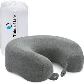 Coussin Cervical De Voyage Rondar Pour Voiture, Avion, Train | Oreiller De Voyage | Coussin En Mousse À Mémoire De Forme Contre Les Douleurs De Cou En Position Assise, Housse Avec Fermeture Éclair 