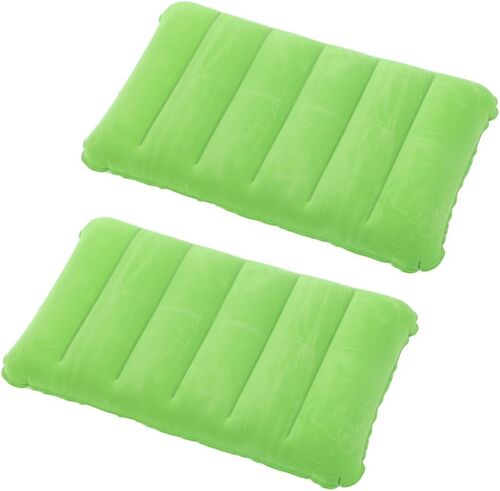 Kalanka-2 Pièces Coussin De Plage Gonflable,Coussin De Voyage,Plage Oreiller,Voyage Léger Portable Flocage Coussin D'air Oreiller,Convient Aux Voyages En Plein Air Et À La Randonnée (Vert)