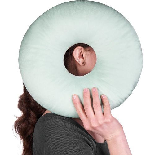 Trahoo-Oreiller Avec Trou | Soulage Douleur Des Oreilles | Oreiller De Piercing Dormir Sur Côté | Rembourrage Réglable | Oreiller Beignet | Réduit Pression Auriculaire | Piercing Pillow (Mint)