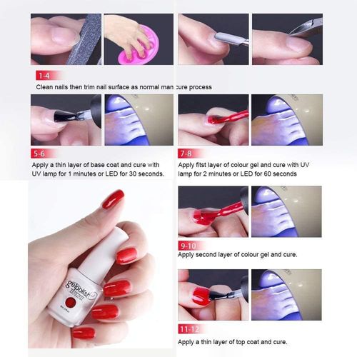 Vernis À Ongles Semi-Permanent Soak-Off Uv Led Nail Art Manucure Base Top Coat Bleu Paillettes (1546) 