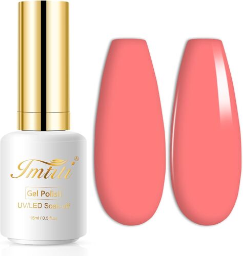 Vernis À Ongles Semi-Permanent Gel Polish Soak-Off Uv Led Manucure Vernis Gels Corail, Pêche Orange 15ml 