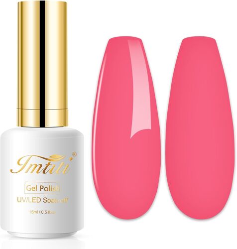 Vernis À Ongles Gel 1 Pièce 15 Ml Corail Rose Couleur Gel Vernis À Ongles Soak Off Led Uv Vernis À Ongles Diy Nail Art Starter Manucure Salon Nail Kit Pour Femmes Et Filles 