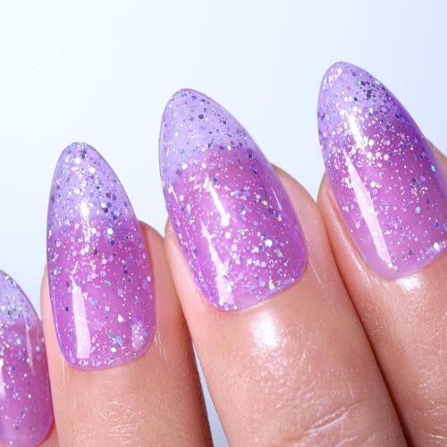 Vernis Semi Permanent Pailleté, 15ml Violet Pailleté Vernis Gel Uv Semi Permanent Uv Led Soak Off Gel Nail Polish French Vernis À Ongles Gels Semi-Permanents Diy Nail Kit Démarrage 