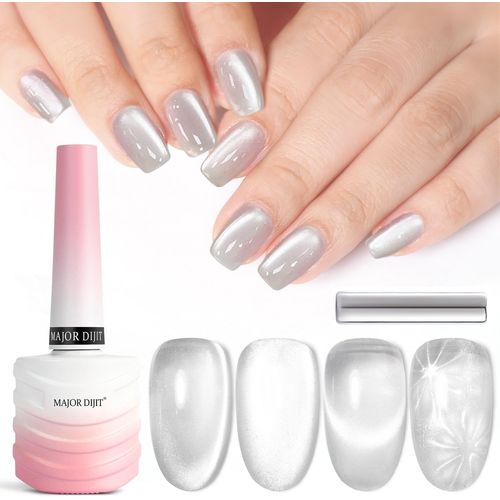15ml Vernis Semi Permanent Magnétique,9d Cat Eye Vernis Gel Uv Soak Off Wide Magnetic Gel Polish Enamel Lacquer Glitter Velvet Nail Art Varnish (Moonlight-A05) 