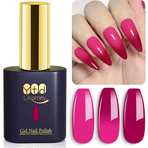 Cmjaagur-Vernis Semi Permanent Caméléon Vernis À Ongle Changement De Couleur Gel,15ml Berry Red Hot Pink Changeant De Température Soak Off Uv Led Gel Vernis Manucure,Wb211[M159] 