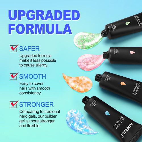 Extention Gel Pour Ongles Fluo, Paillettes Glow In Dark Builder Construction Gel 30ml Faux Ongles Quick Building Uv Led Vernis Semi Permanent Orange 021 
