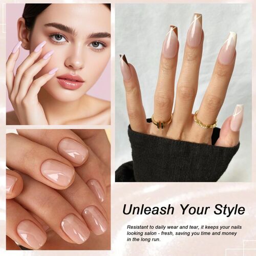 Vernis Semi Permanent Nude Rose, 10ml Vernis Gel Uv Semi Permanent Nudee Naturel French Gel Nail Art Transparent Vernis Gel Led Soak Off Vernis Manucure 