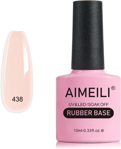 5 En 1 Rubber Base Coat Vernis Semi Permanent Gel Nude Gel Polish Uv Led Renforcement Et Réparation De Manucure, Colle De Décorations - 10ml (438) 