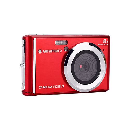AGFA PHOTO Realishot DC5500 - Appareil Photo Numérique Compact, 24 MP, 2.4'' LCD, Zoom Digital 8x, Batterie Lithium - Rouge - Rouge