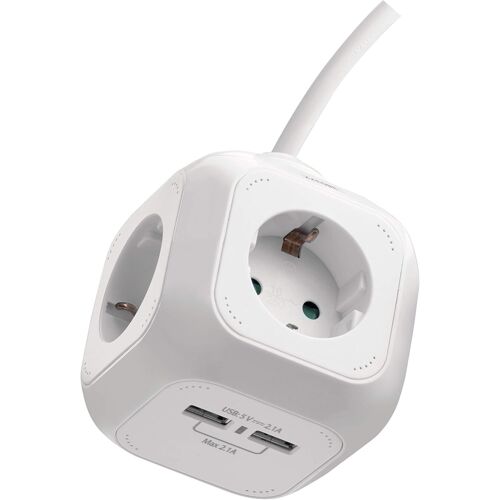 ChenQuanSarl-Cube/Cube/Bloc Multipr /Multipr Avec 4 Pr s Et 2 Ports Usb, Câble De 1,9 M, Support Mural, Protection Enfant