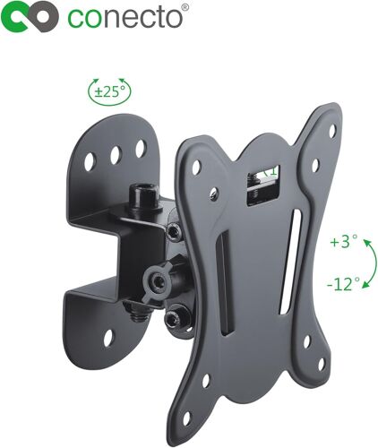 Soporte Para Tv, Inclinable 3°/-12°, Giratorio 25°/-25°, Tamaños De Tv De 13 A 27 Pulgadas, Max. Capacidad De Carga 25 Kg, Negro