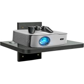Étagère Flottante pour Meuble TV, Meuble TV Suspendu Support Mural pour Projecteur Média de Divertissement Étagère DVD pour PS4/Décodeur de Câbles/Lecteurs DVD/Console de Jeu (Gris 1Couche)
