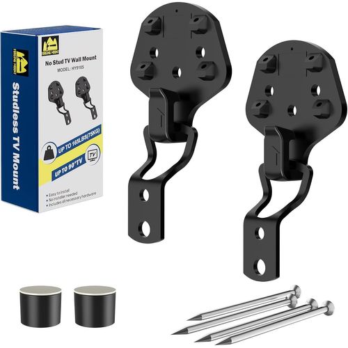 Support Mural Tv Sans Goujon, Support Tv Pour Écrans 26-90 Pouces Jusqu'À 75Kg, Support Tv Mural Pas De Goujon Pas De Perçage, Profil Bas, Install Facile, Max Vesa 900X600Mm