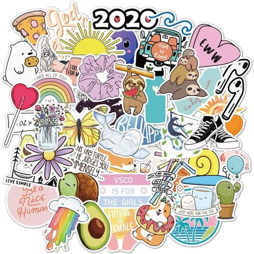Tianyi-75pcs Mignons Autocollants En Vinyle Pour Bouteilles D'eau Gobelet Bagages Planche À Roulettes Pare-Chocs Scrapbook Tasse, Autocollant Cadeau Pour Enfants Adolescents Adultes