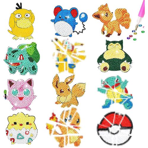 Mdy-5d Diamond Painting Kits , 12 Pièces Diy Peinture Diamant Autocollant, Kit Mosaïque Pour Enfants, Broderie Diamant Pour Enfants Et Débutants Adultes