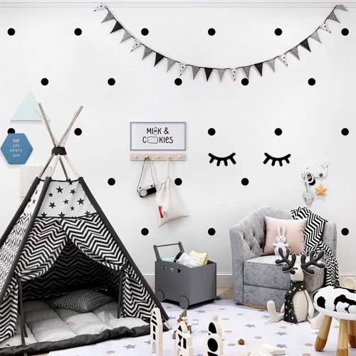2x Cil Stickers + 140x Autocollant Point Noir I Stickers Muraux Enfants Point Rond Cercle Pois I Déco Chambre Enfant Bébé Fille Garçon,Mur Et Meuble (3 Couleurs: Noir/Or Rose/Doré)