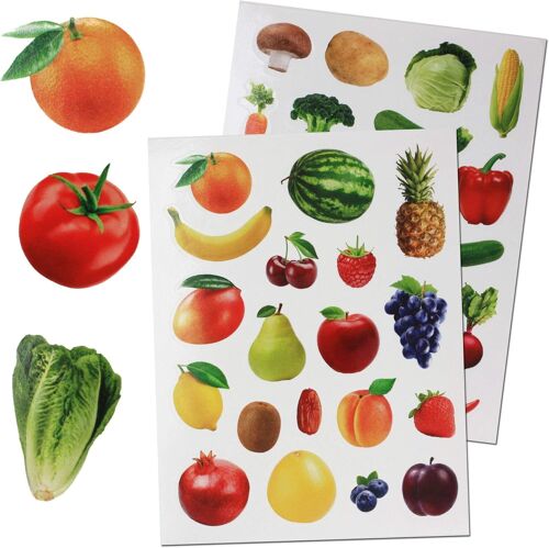 Mevronisshop-Lot De 190 Autocollants En Forme De Fruits Et Légumes Pour Arts Et Travaux Manuels. Étiquettes Autocollantes Permanentes Pour Enseignants Et Enseignants