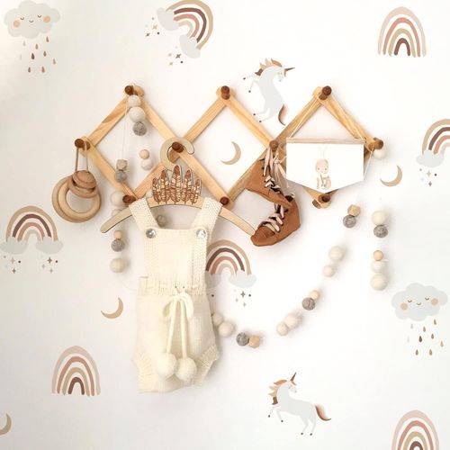 Trahoo-Funlife 72 Pcs Stickers Muraux, Autocollants Muraux, Décorations Murales En Pvc Transparent Pour La Rénovation De La Chambre Des Enfants Et De La Salle De Jeux, Arc-En-Ciel&nuages De Pluie