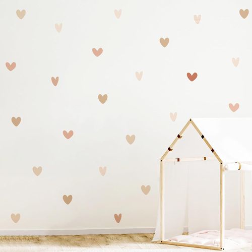 Trahoo-- Sticker Mural Coeur - Coeurs Flottants - 72 Pièces - Décoration Chambre Fille - Autocollant Mural Repositionnable - Stickers Coeurs Enfant
