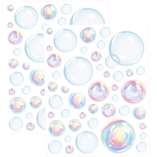 Trahoo-2 Feuilles D'autocollants Muraux À Bulles Autocollants Muraux Bulles De Savon Autocollant Mural Pour Le Salon Stickers Muraux Avec Bulles Dessin Animé Mur Bulles Enfant Pvc