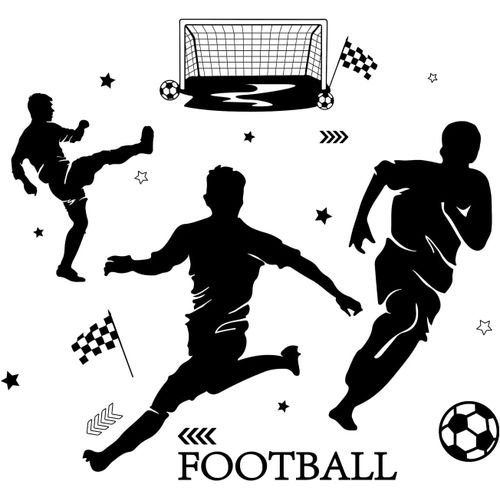 Trahoo-Autocollant Football Stickers Mural Vinyle Autocollants De Ballon De Football Pour Chambre Autocollant Murale De Sport De Football Pour Enfants Amateurs De Football Décorations De Fête De Foot