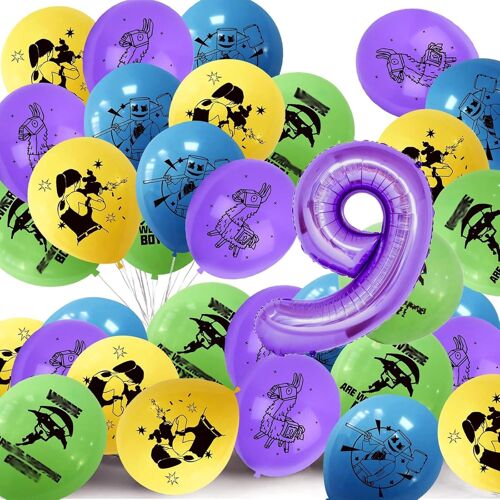 Senior-Decoration Anniversaire Jeu Vidéo 9 Ans, Fournitures De Fête De Jeu Vidéo, Décoration Ballons Jeu Vidéo, Gaming Party Supplies, Gâteaux Décoration Fête Anniversaire Gaming Gamer Garço[L1428]
