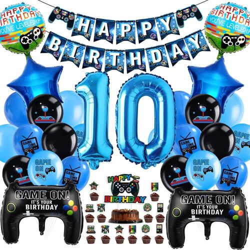 Video Game Birthday Decoration, Aluminum Gamer Balloon, 10Th Birthday Decoration, Video Game Party Decoration, Game Theme Parties, For 10 Years For Boys