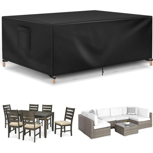 Housse Table De Jardin, 420d Tissu Oxford Housses Pour Mobilier De Jardin Résistant À L'eau, À La Poussière Et Aux Uv, Housse Salon De Jardin Exterieur, Bache Table De Jardin (213x132x74cm)