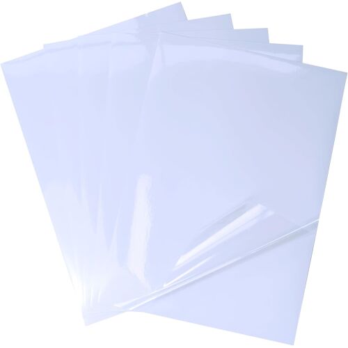 KALANKA-25 Feuilles 210x297 mm de papier Autocollant Transparent Imprimable 100% Clear étanche pour imprimante à jet d'encre/laser