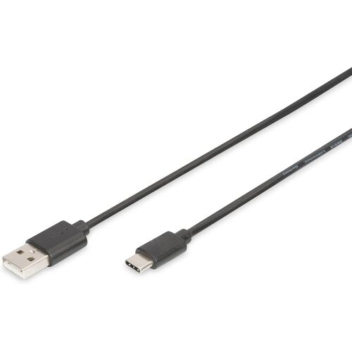 Câble USB 2.0 - 1,8 m - USB-A vers Type-C - 480 Mbps - Câble de connexion pour ordinateurs, ordinateurs portables, hubs, smartphones, tablettes - Noir