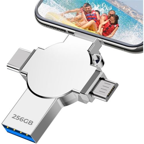 SUBZONAL-Cle USB 256 Go Clé USB 3.0 Grande Vitesse 4 en 1 Clef USB Haute Capacité Cle USB C Mémoire Externe pour Téléphone Ordinateu OTG Android Tablette PC