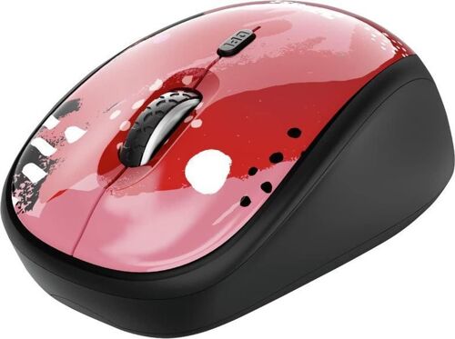 Yvi Souris sans Fil, 2.4GHz, Micror¿¿cepteur USB, Ambidextre, 800/1600 DPI pour PC, Laptop, Macbook - Rouge