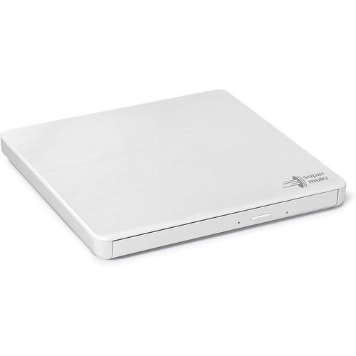 Hitachi- GP60 External DVD Drive, Slim Portable DVD Burner/Writer/Player for Laptop, Windows and Mac OS Compatible, USB 2.0, 8x Read/Write Speed - White