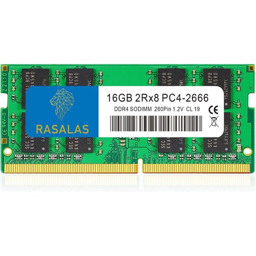 TIANYI-RASALAS Barrette de RAM pour ordinateur portable SODIMM 16 Go DDR4 2666 MHz (DDR4-2666) PC4-21300 (PC4-2666V) 260 broches non ECC sans tampon, 1,2 V, CL19, rang simple 2Rx8